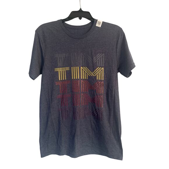 NWT Dark Gray Graphic T Shirt with TIM on Front Crew Neck Men's Size Small - Picture 1 of 5